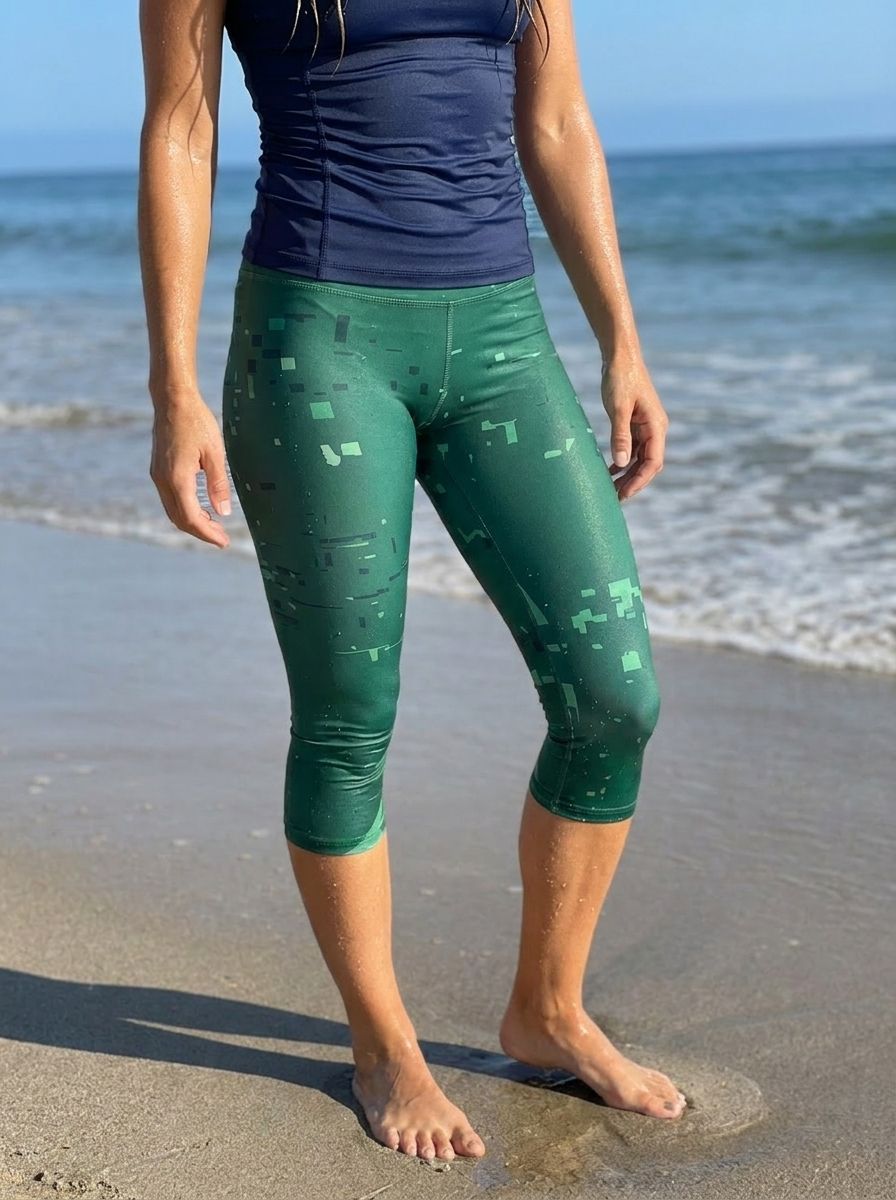 Runway Emerald Voltage Capri Leggings Capri Leggings — Lolekai