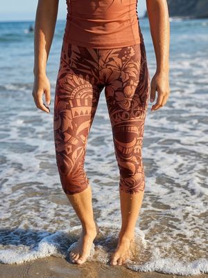 Burnt Sienna Honua Kai Capri Leggings Capri Leggings — Lolekai