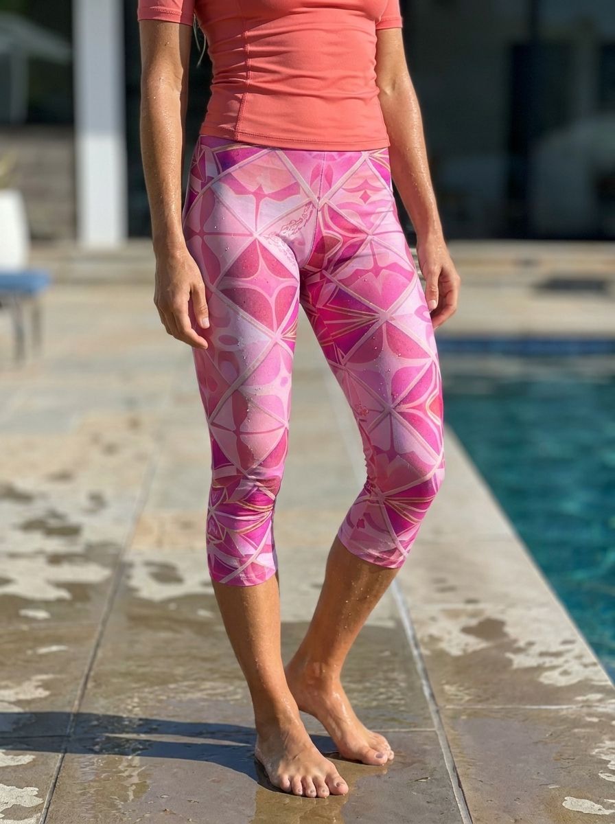 Electric Fuchsia Pulse Leggings Capri Leggings — Lolekai