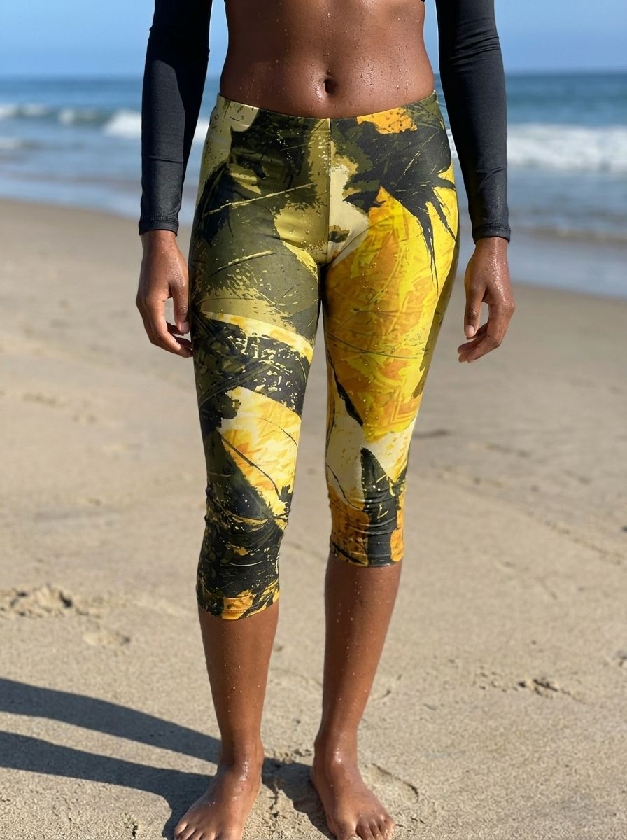 Lemon Yellow Ronin Leggings Capri Leggings — Lolekai