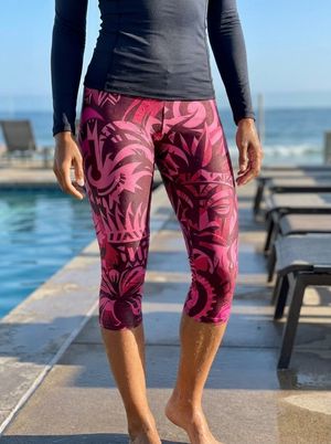Hot Pink Nalu Poni Leggings Capri Leggings — Lolekai