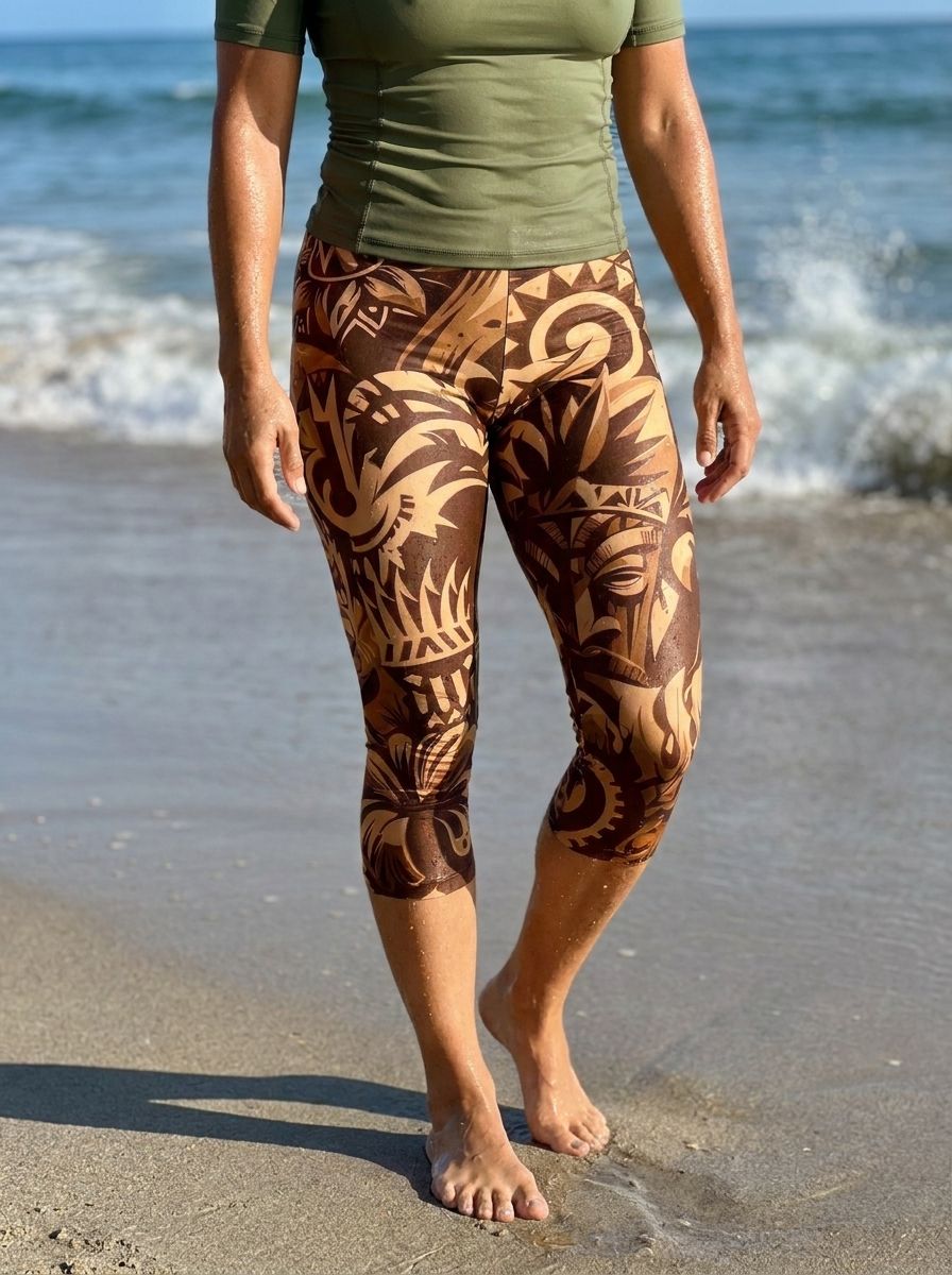 Amber Haze Nalu Poni Capri Leggings Capri Leggings — Lolekai