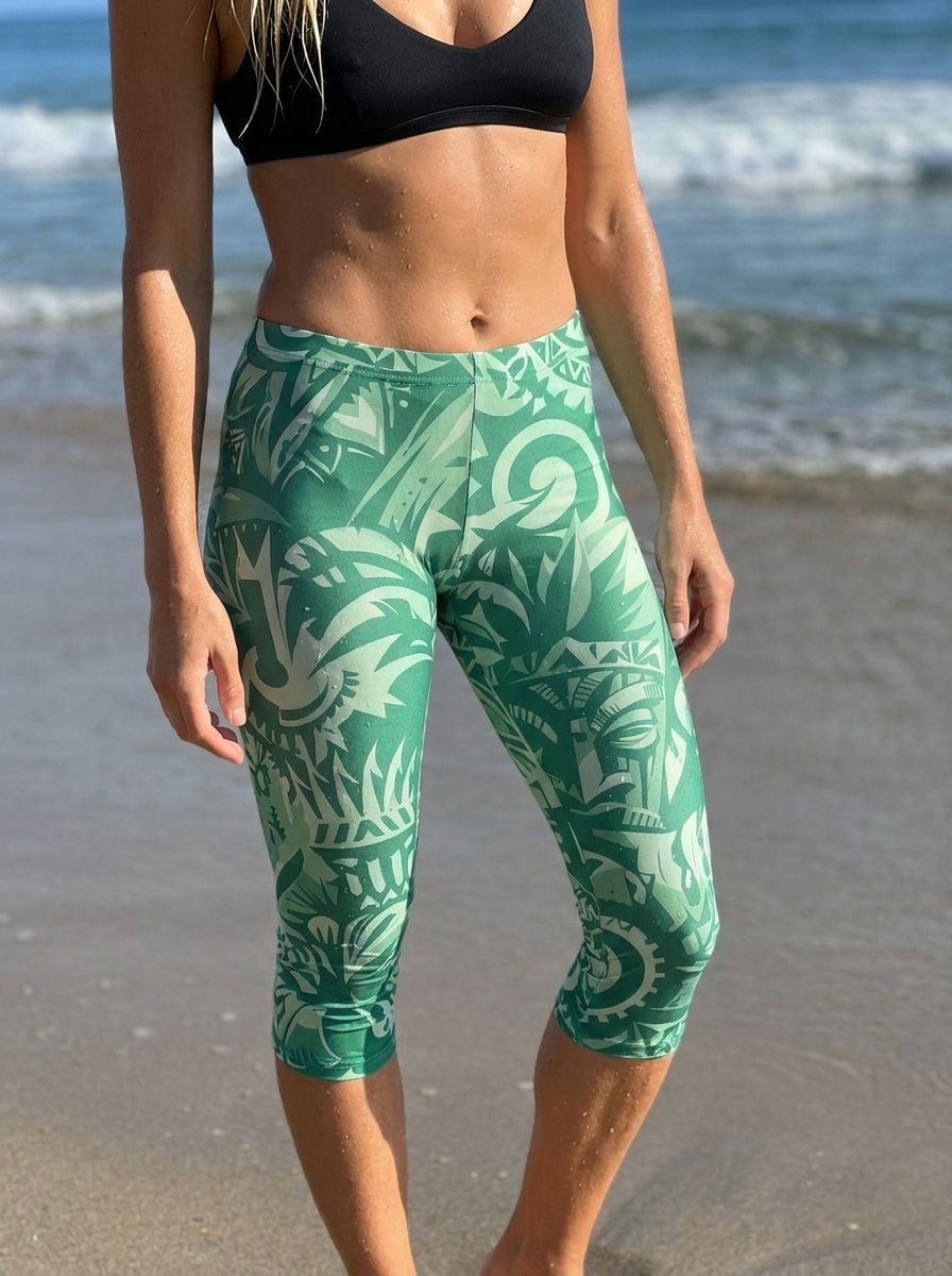 Jelly Mint Nalu Poni Leggings Capri Leggings — Lolekai