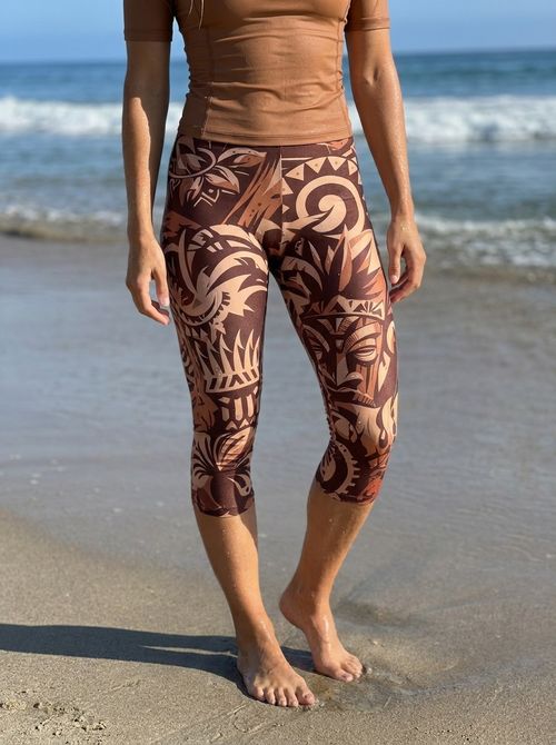 Burnt Sienna Nalu Kai Capri Leggings Capri Leggings — Lolekai