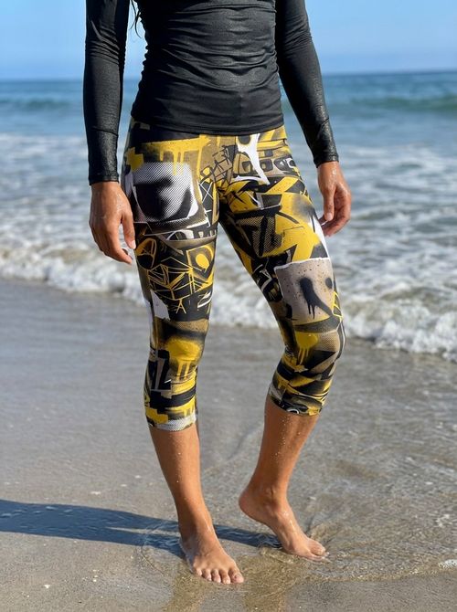 Amber Haze Rebar Leggings Capri Leggings — Lolekai