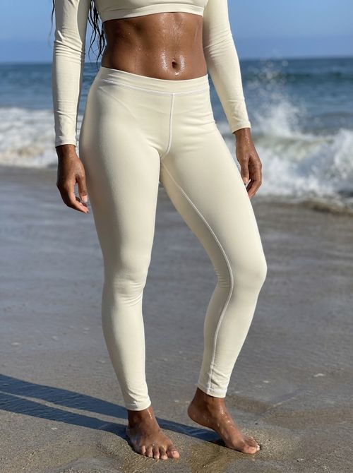 Linen Cream Classic Leggings Women's Leggings — Lolekai