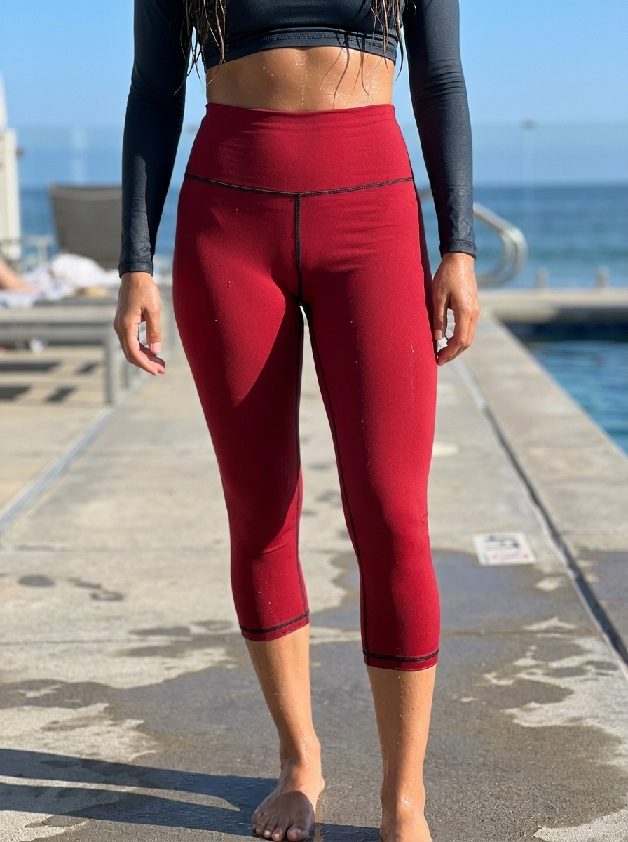 High Waist in Carmine