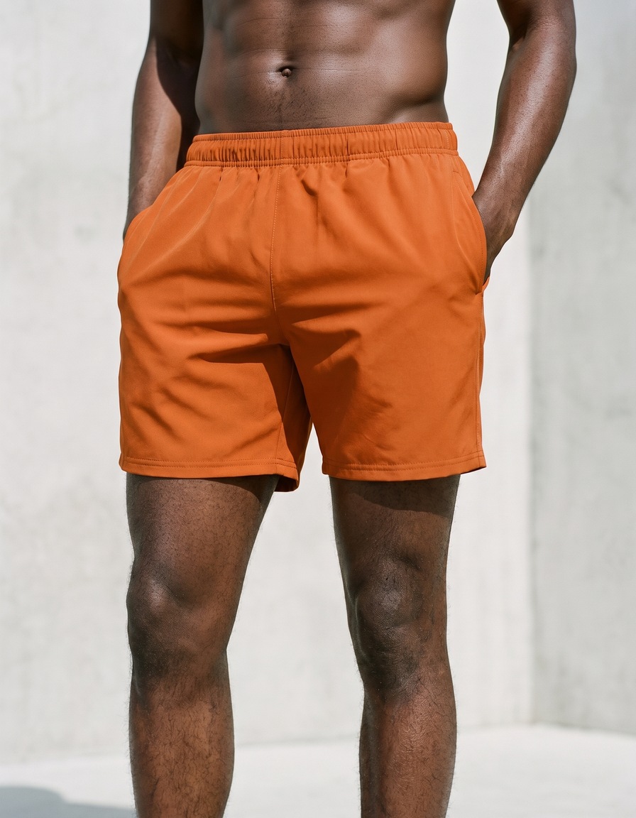 Swim trunks in Burnt Orange