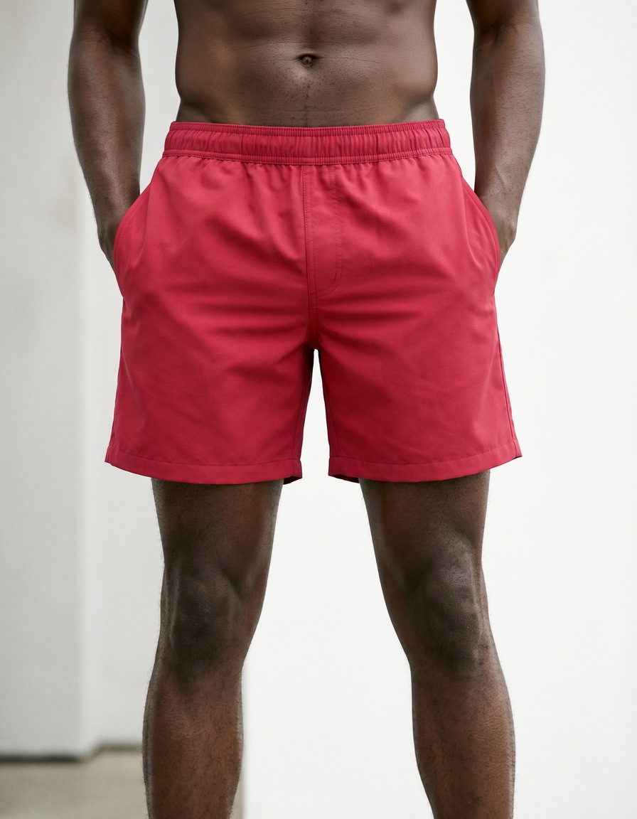 Swim trunks in Carmine