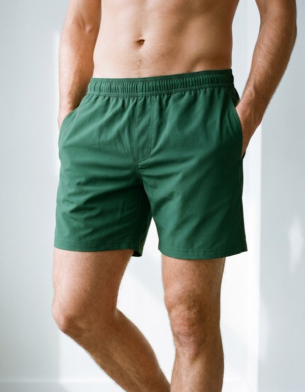 Men's Swim Trunks in Forest Green
