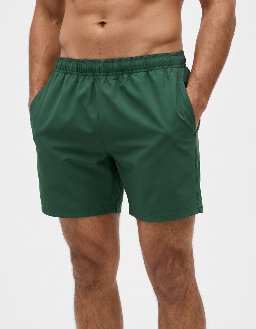 Swim trunks in Hunter Green