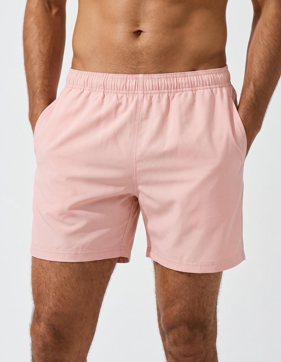 Swim trunks in Millennial Pink