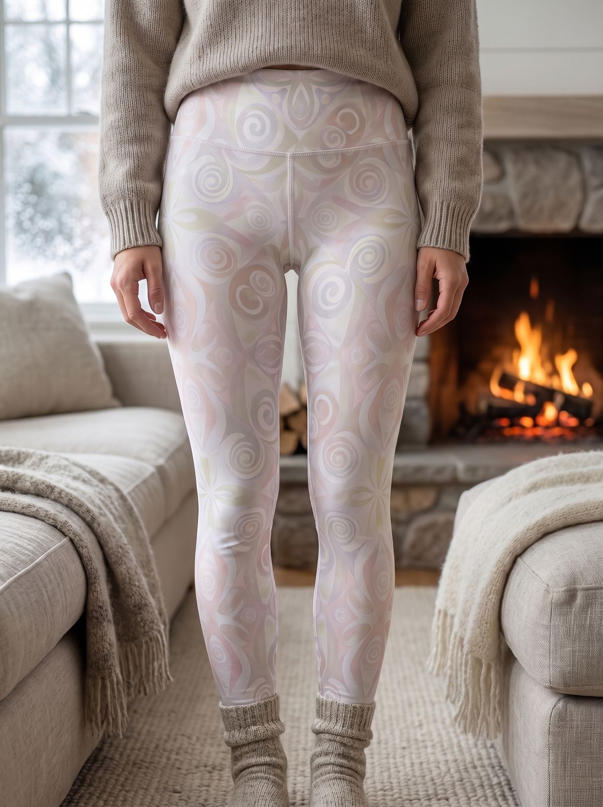 White Onyx Prism Base Layer High-Rise Leggings — Lolekai