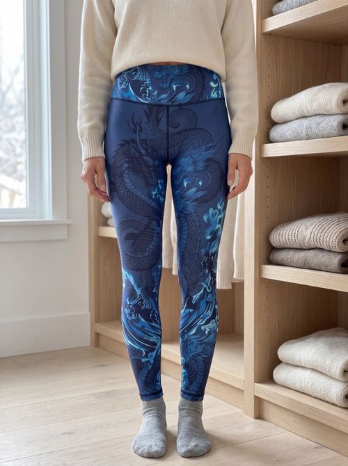 Navy Ember Base Layer High-Rise Leggings — Lolekai