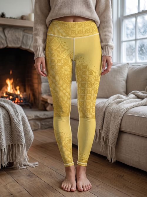 Lemon Yellow Aksara Base Layer Bottoms