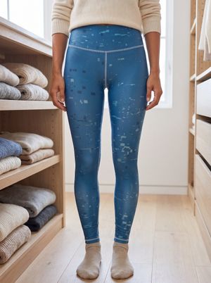 Blue Aura Blaze Base Layer High-Rise Leggings — Lolekai