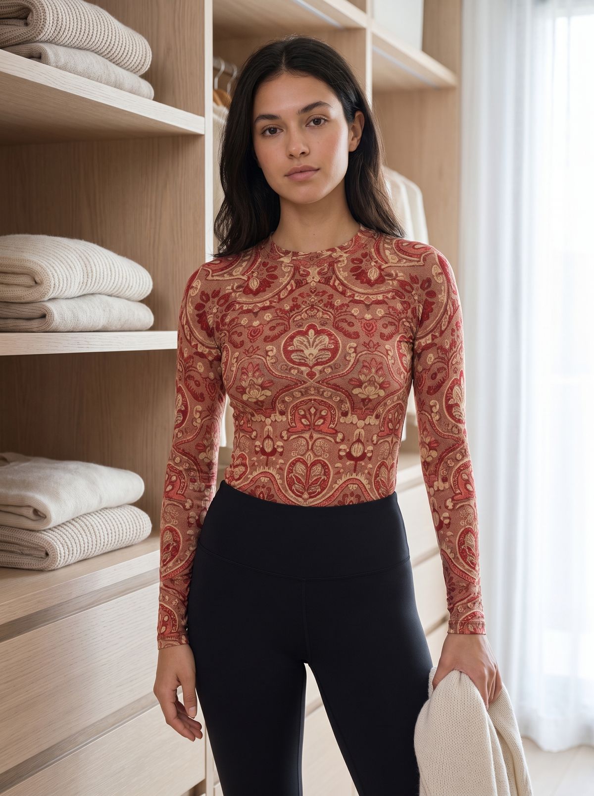 Fiery Red Rangoli Base Layer Women's Rashguard — Lolekai