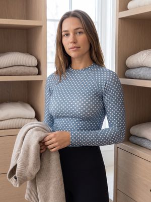 Dusty Blue Polka Base Layer Top base layers
