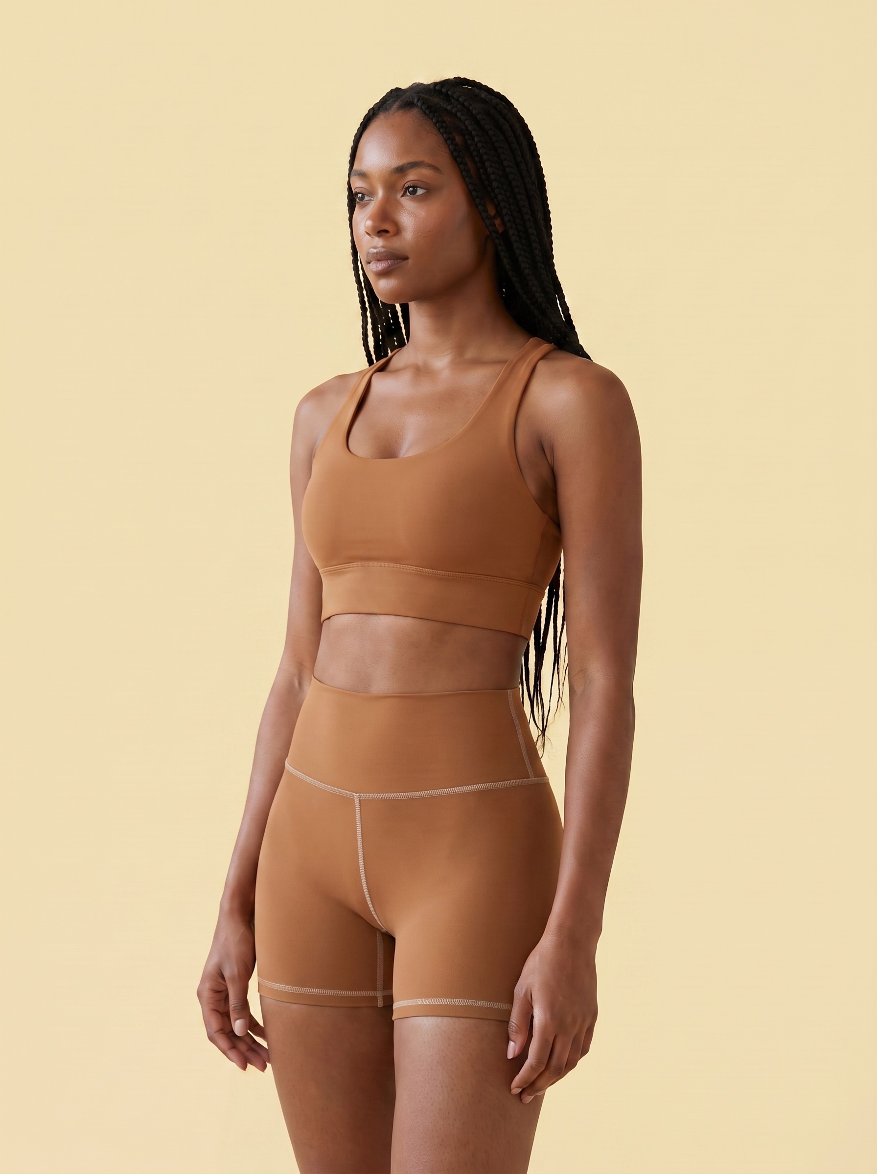 Longline Sports Bra in Adobe