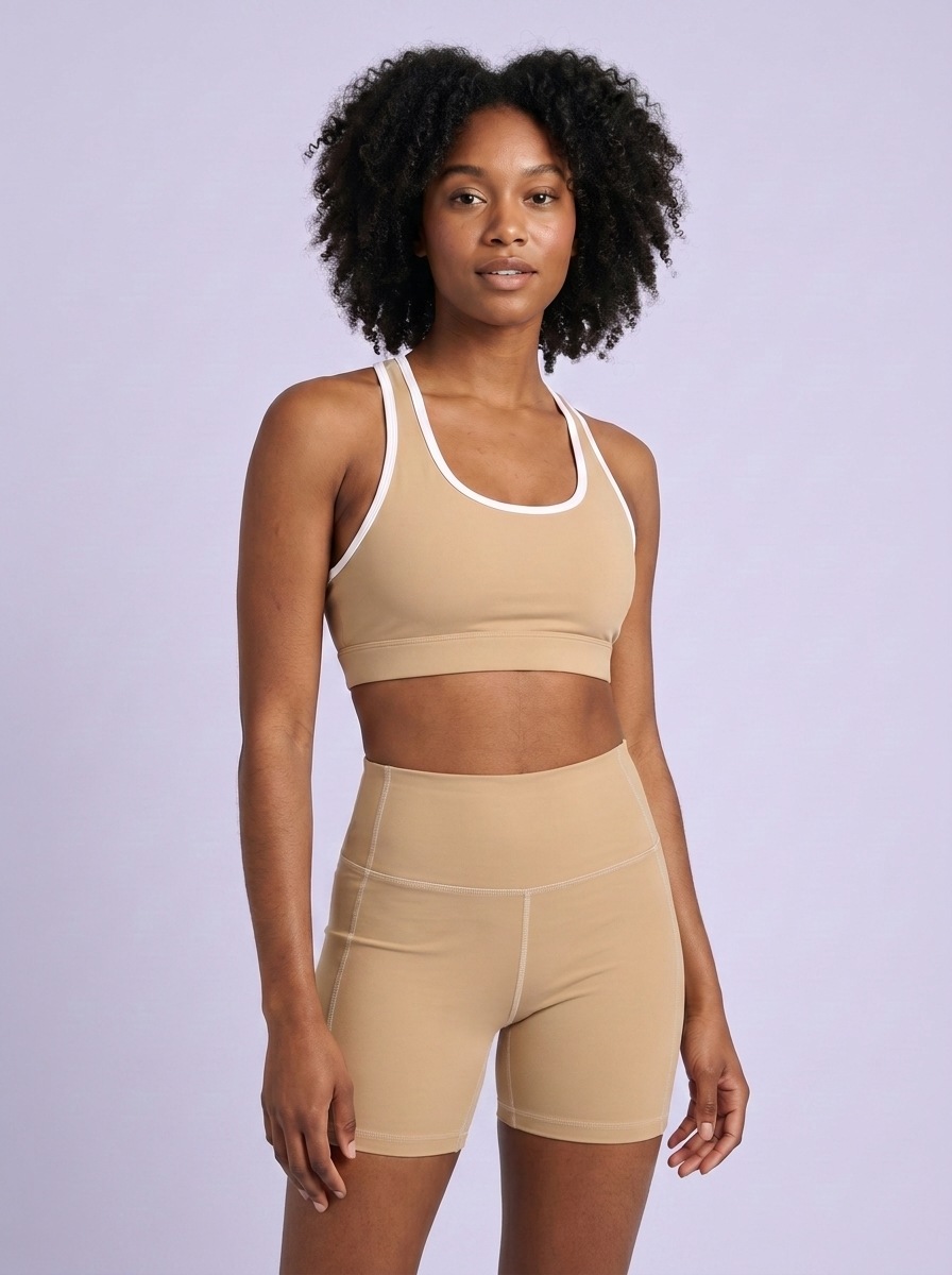 Yoga Shorts in Almond