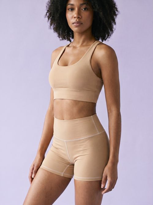 Almond Longline Sports Bra Longline Sports Bra — Lolekai