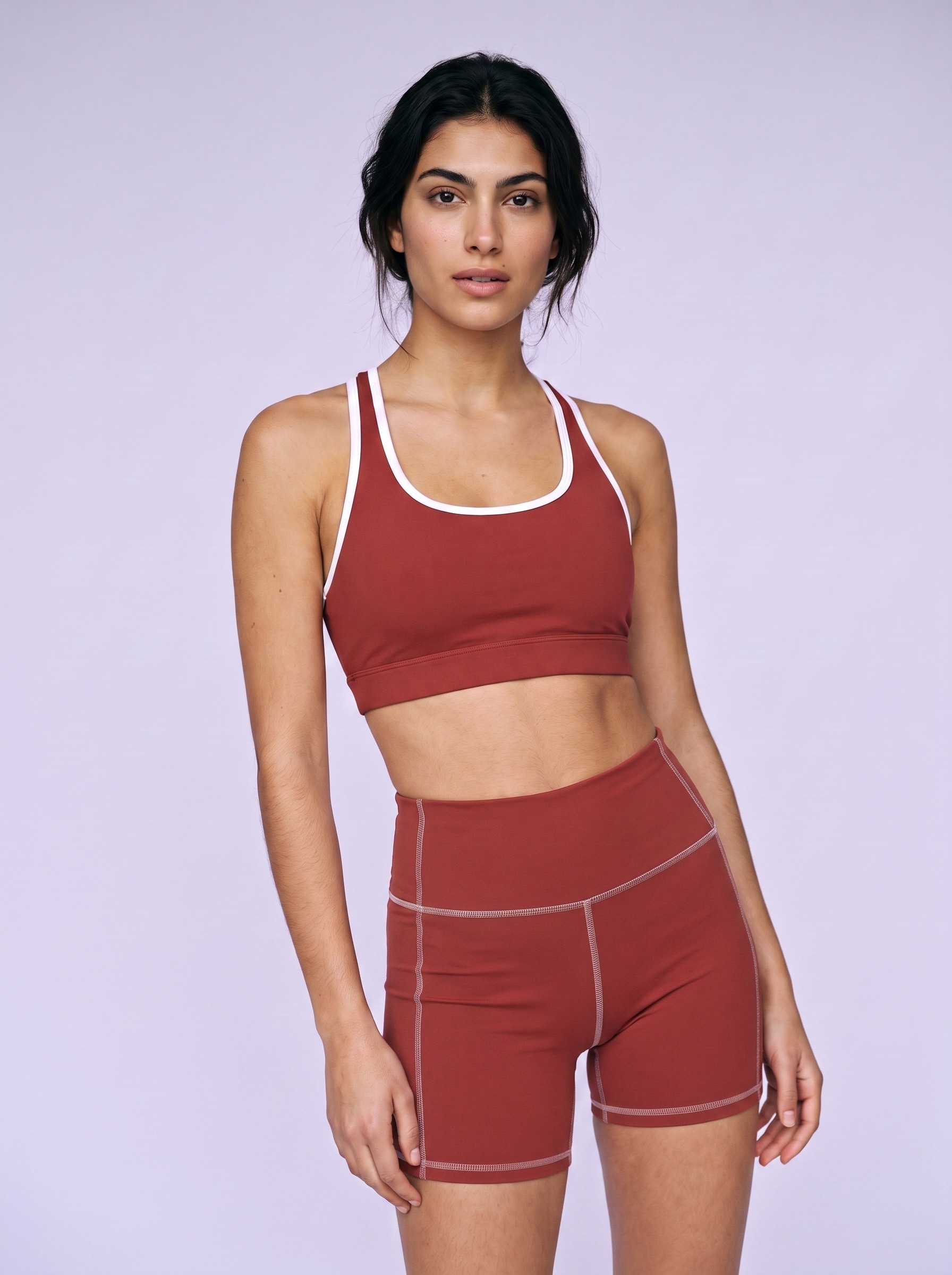 Yoga Shorts in Brick