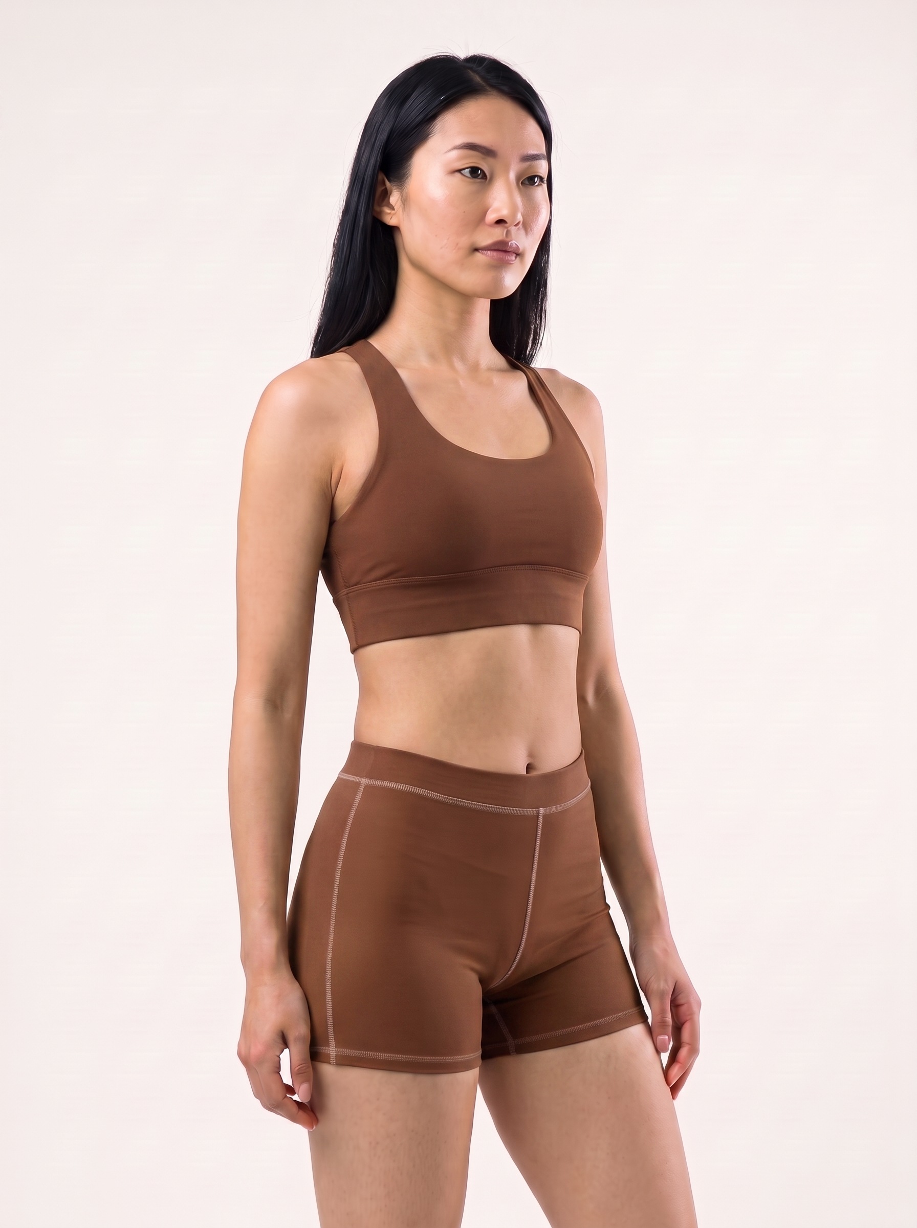 Longline Sports Bra in Chestnut