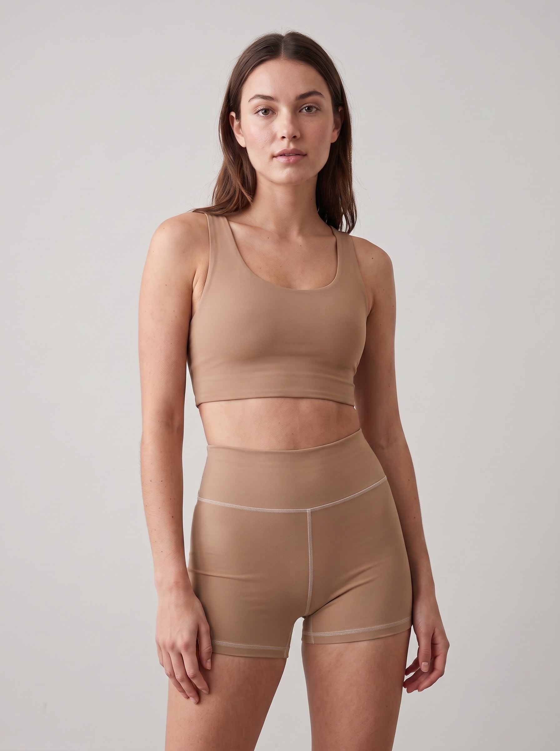 Longline Sports Bra in Fawn