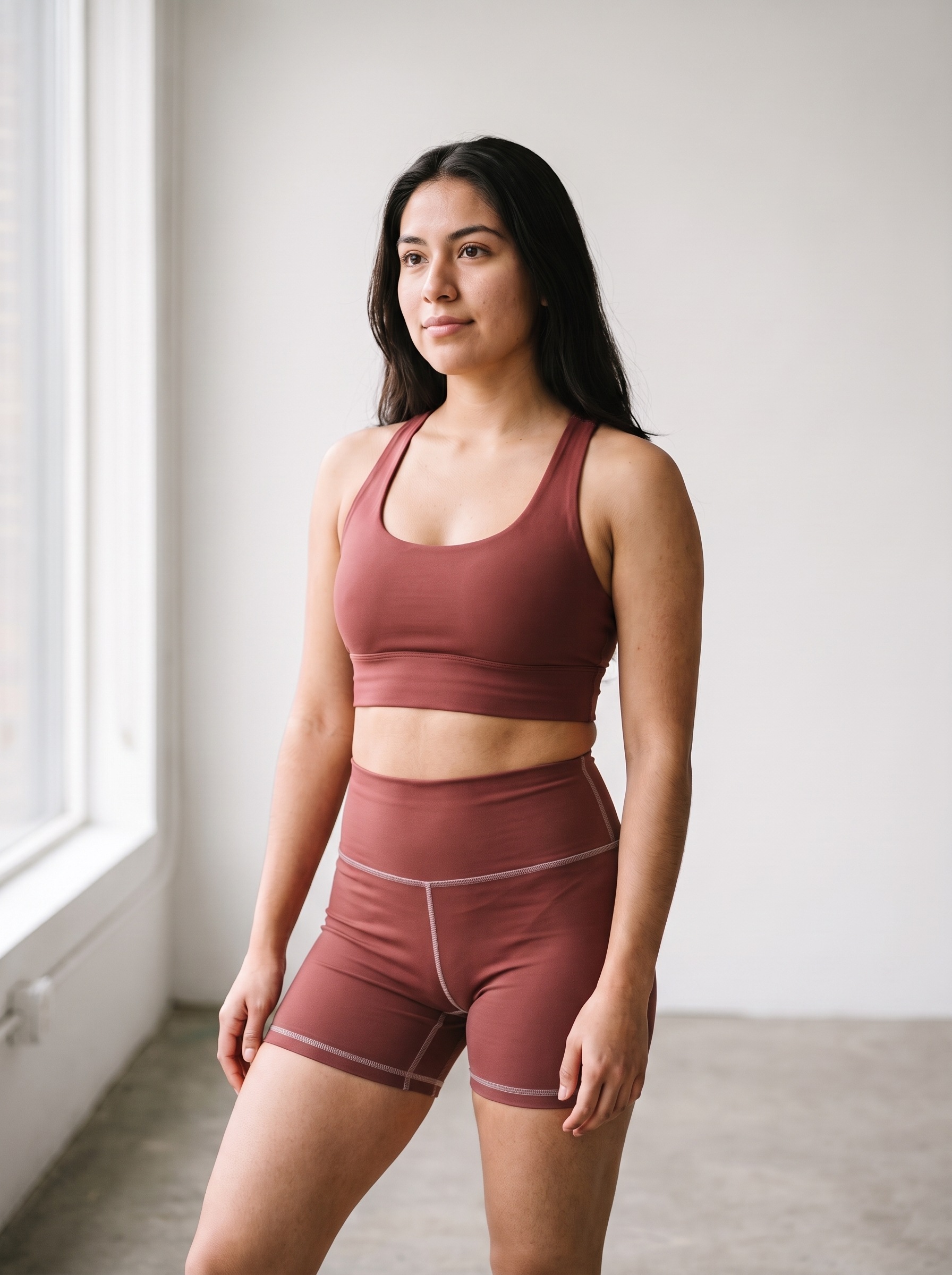 Longline Sports Bra in Marsala