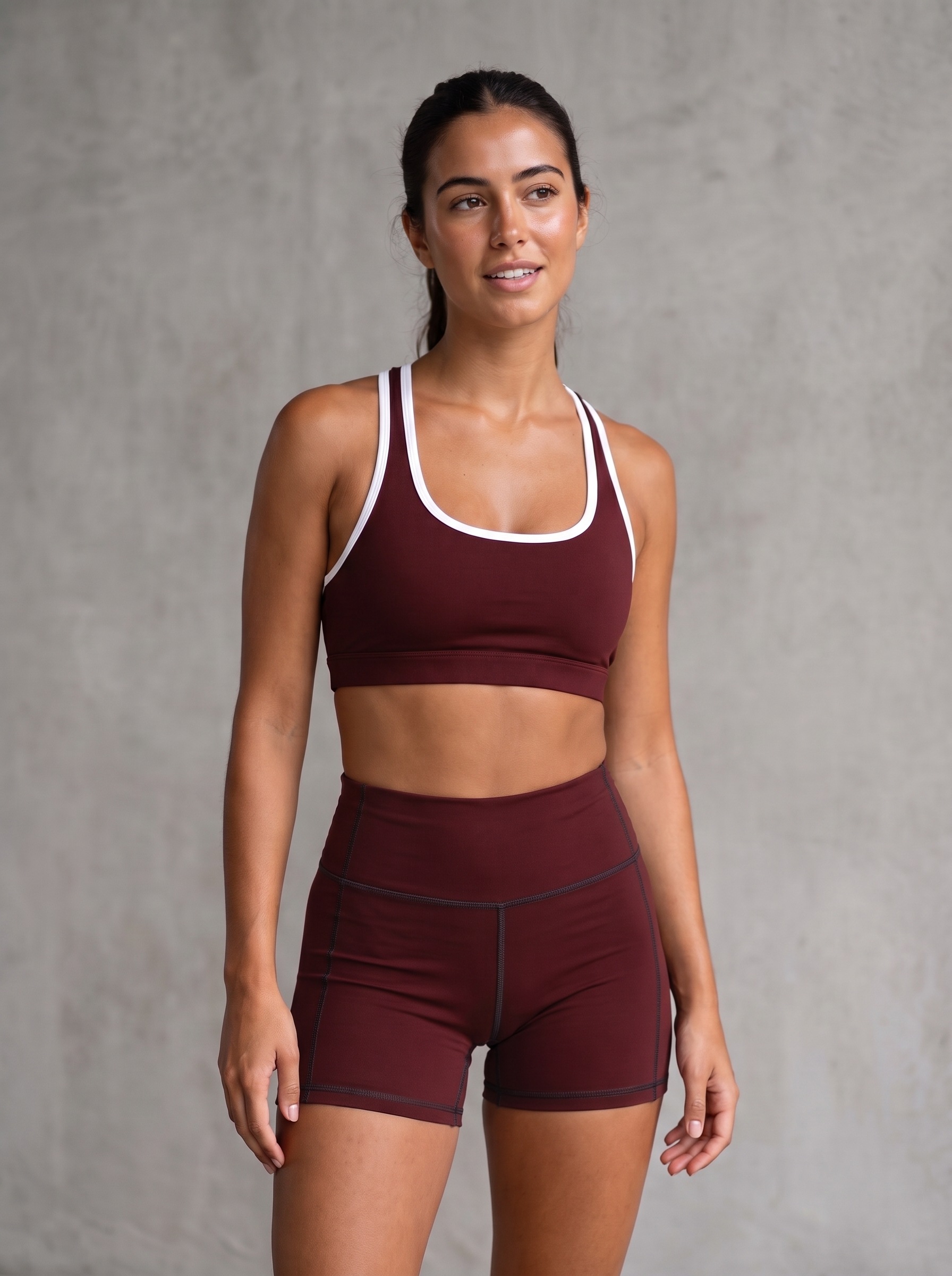 Yoga Shorts in Oxblood