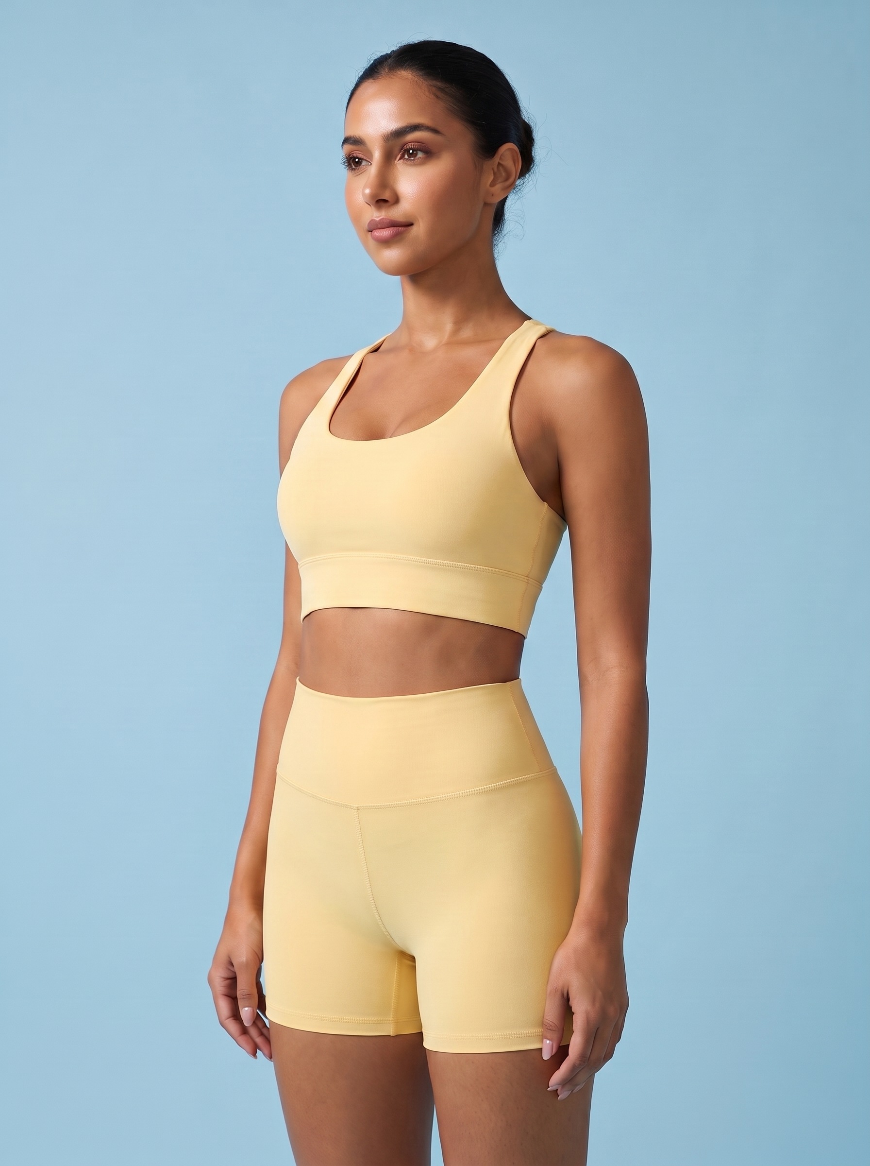 Longline Sports Bra in Primrose