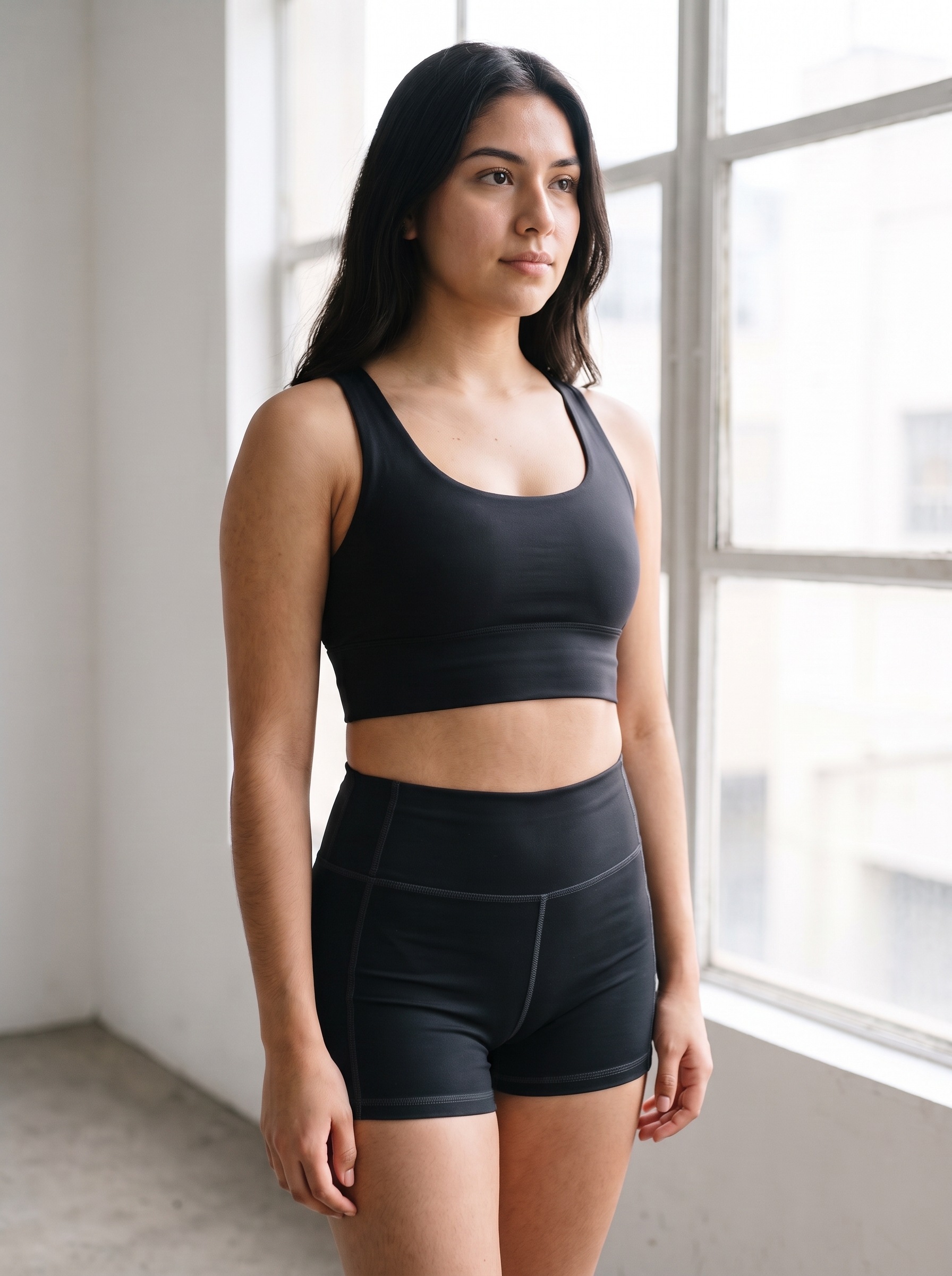 Longline Sports Bra in Soot