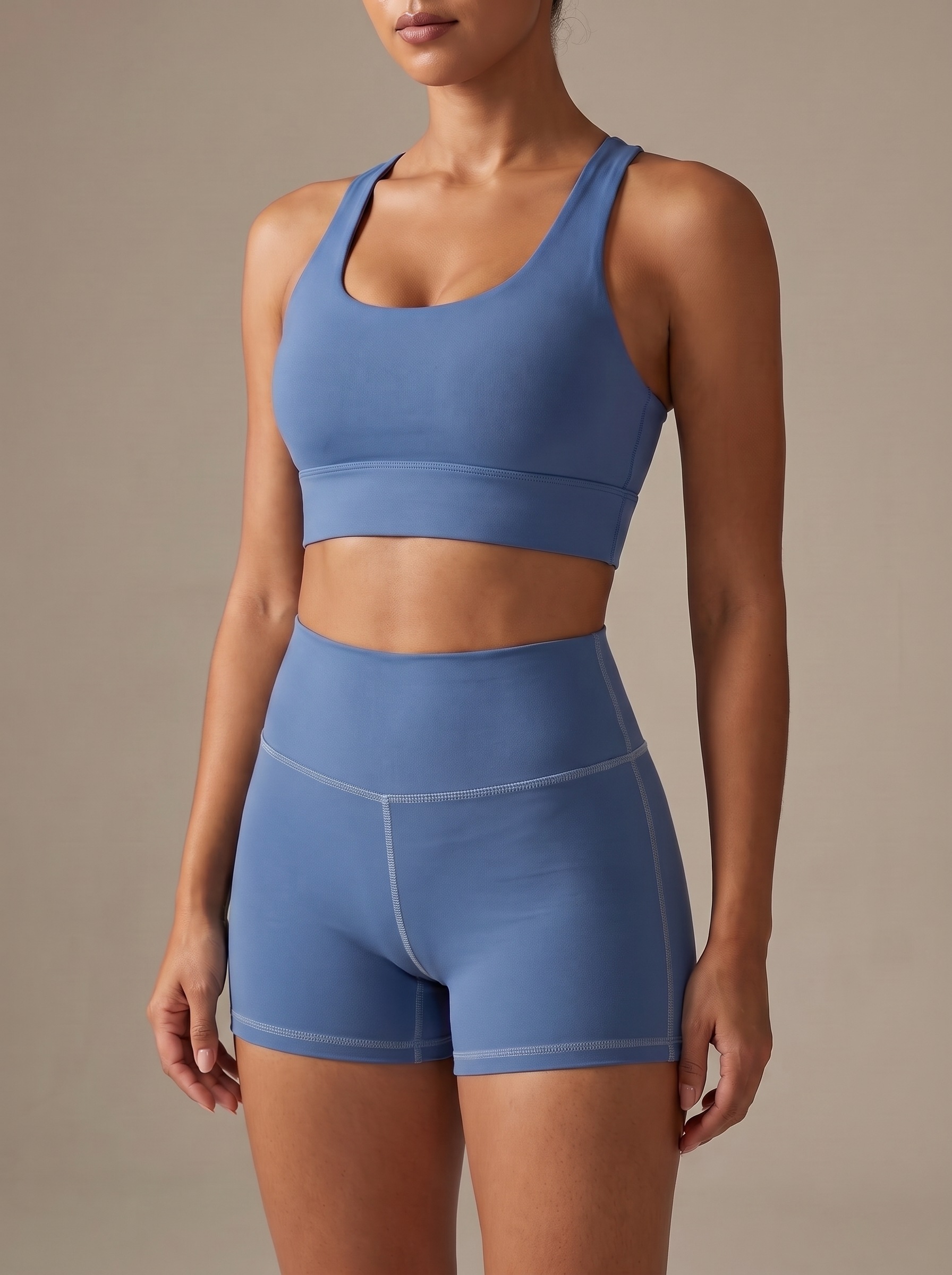 Longline Sports Bra in Steel