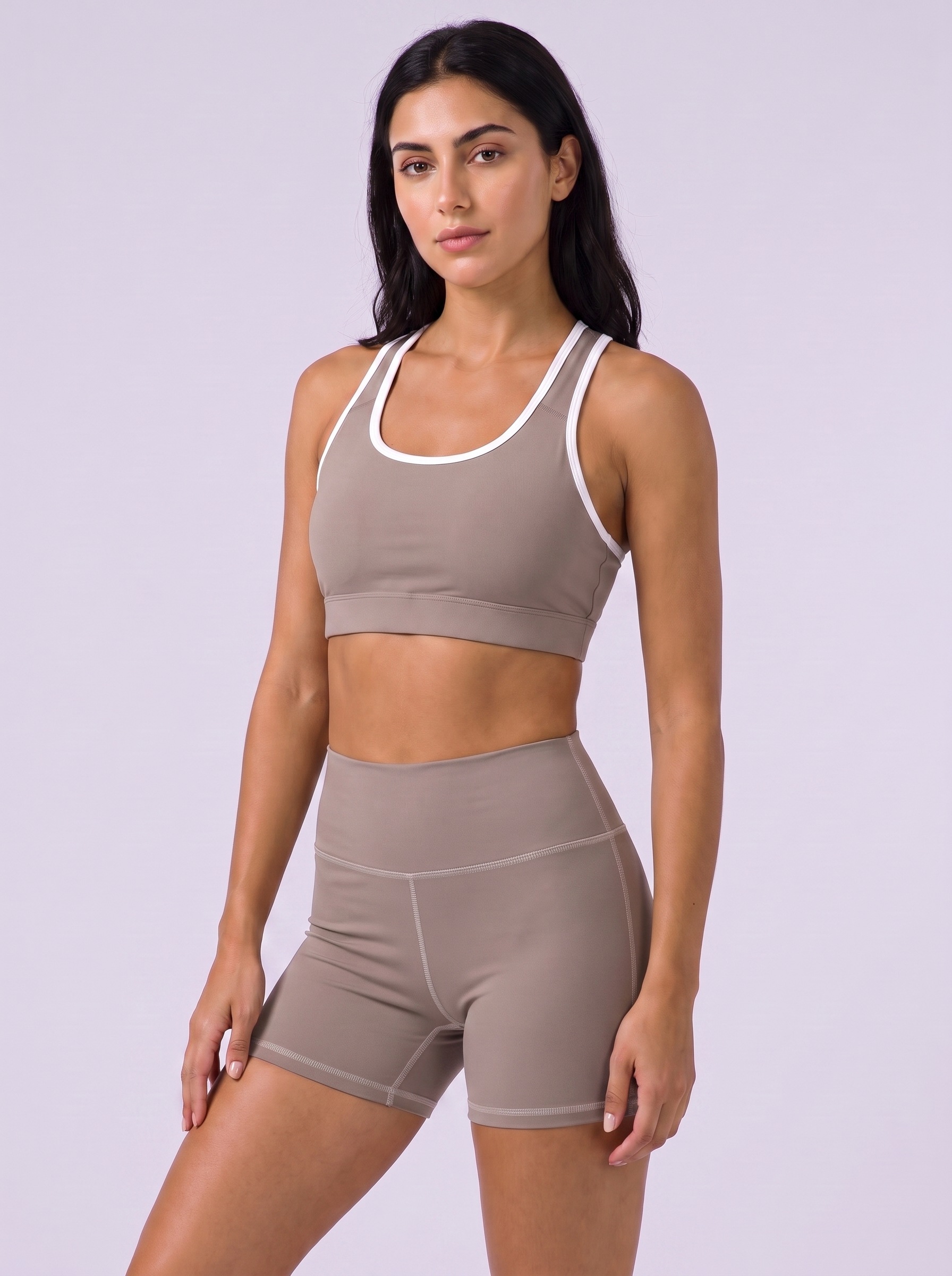 Yoga Shorts in Taupe