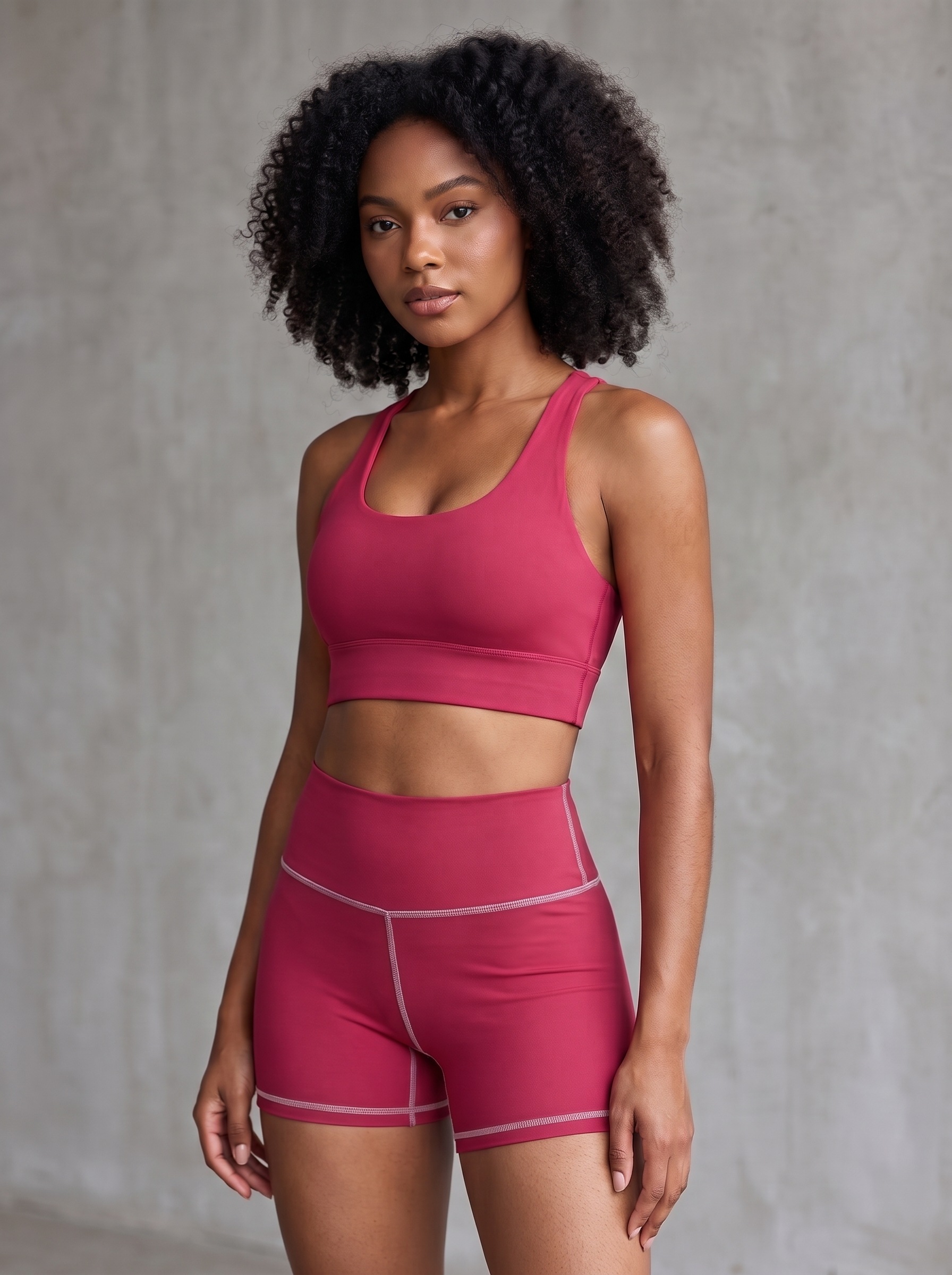 Longline Sports Bra in Viva Magenta