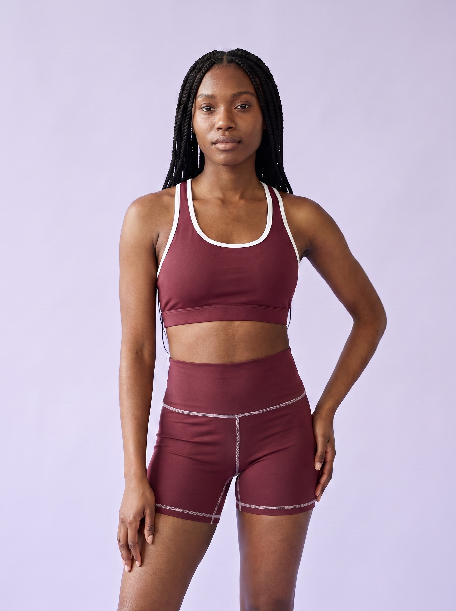 Yoga Shorts in Wine