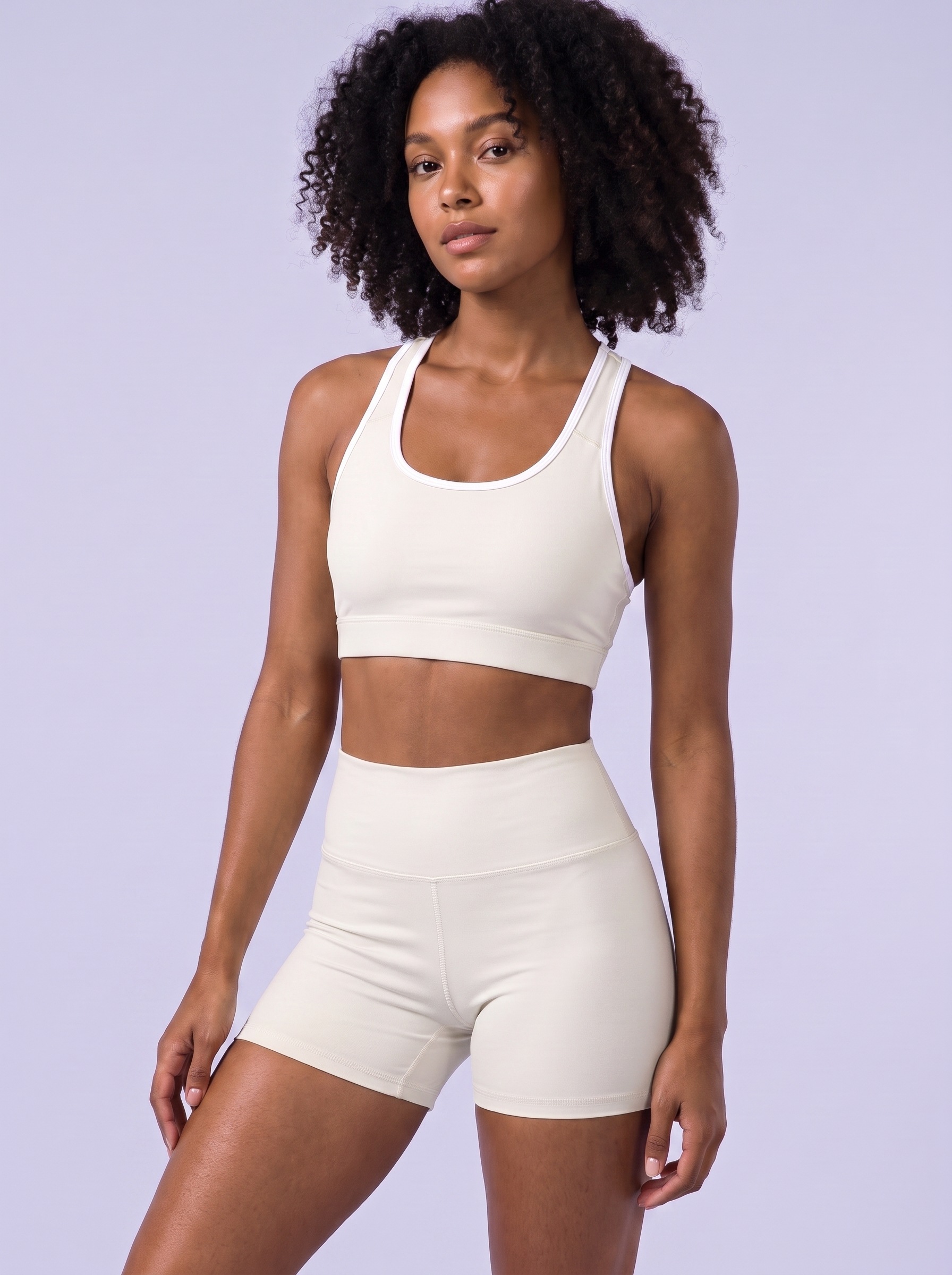 Yoga Shorts in Alabaster