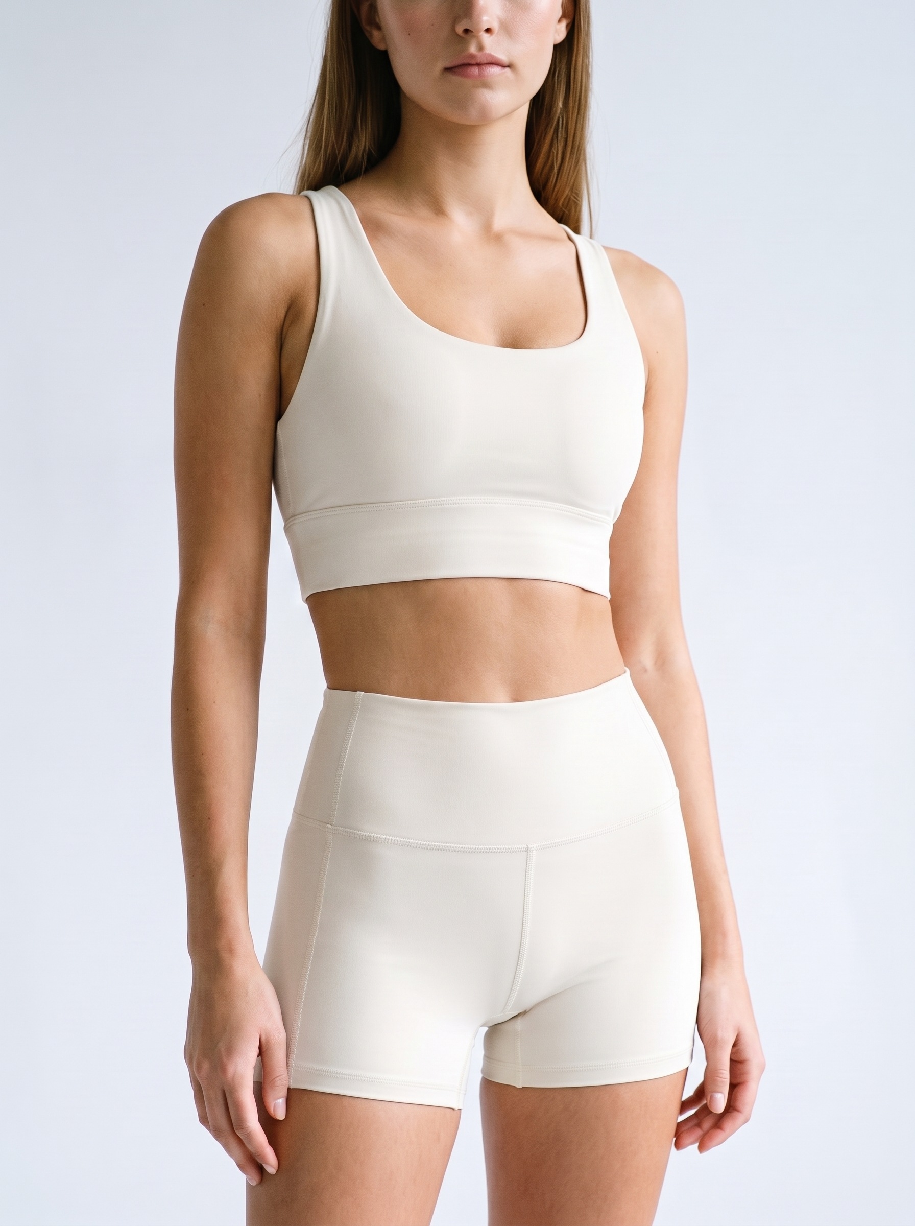 Longline Sports Bra in Alabaster