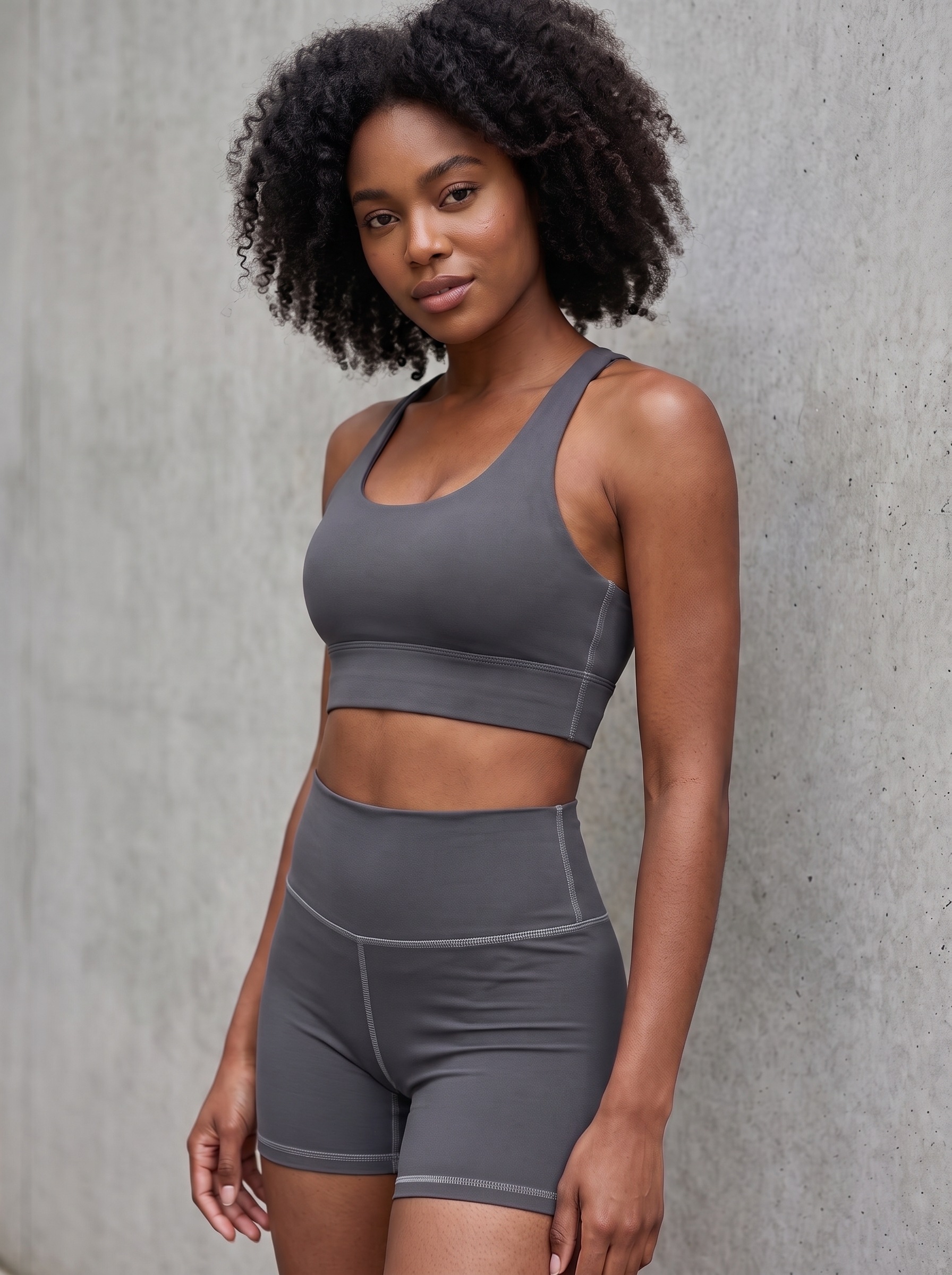 Longline Sports Bra in Anthracite