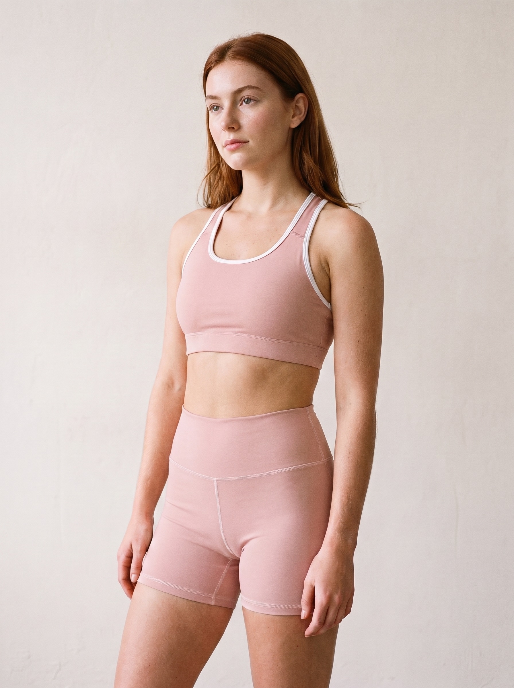 Yoga Shorts in Ballet Pink