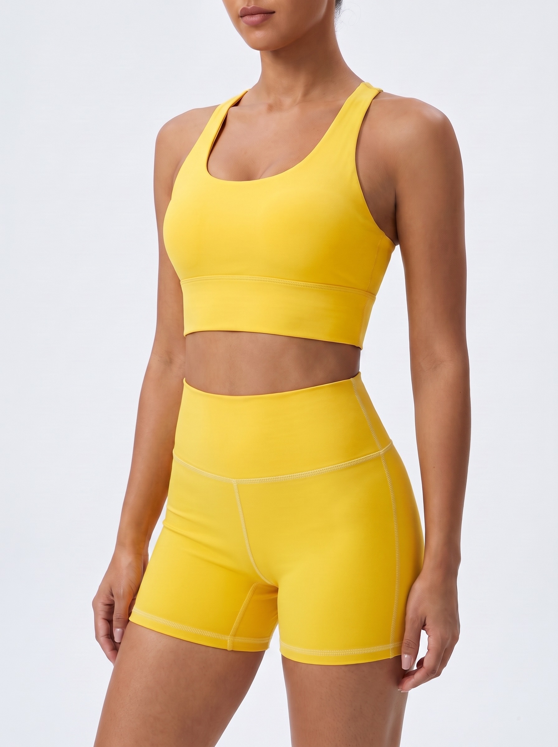 Longline Sports Bra in Banana