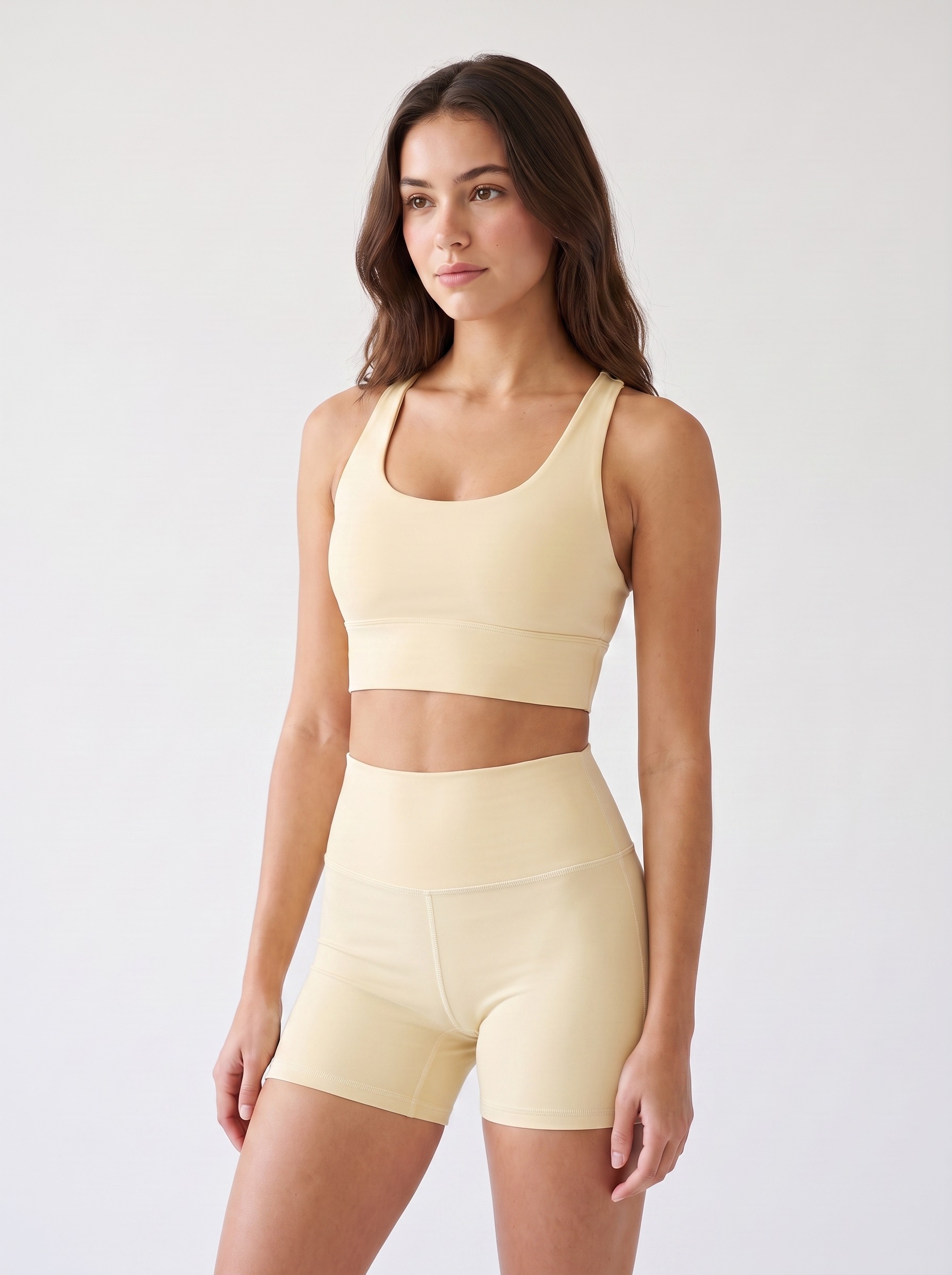Longline Sports Bra in Buttercream