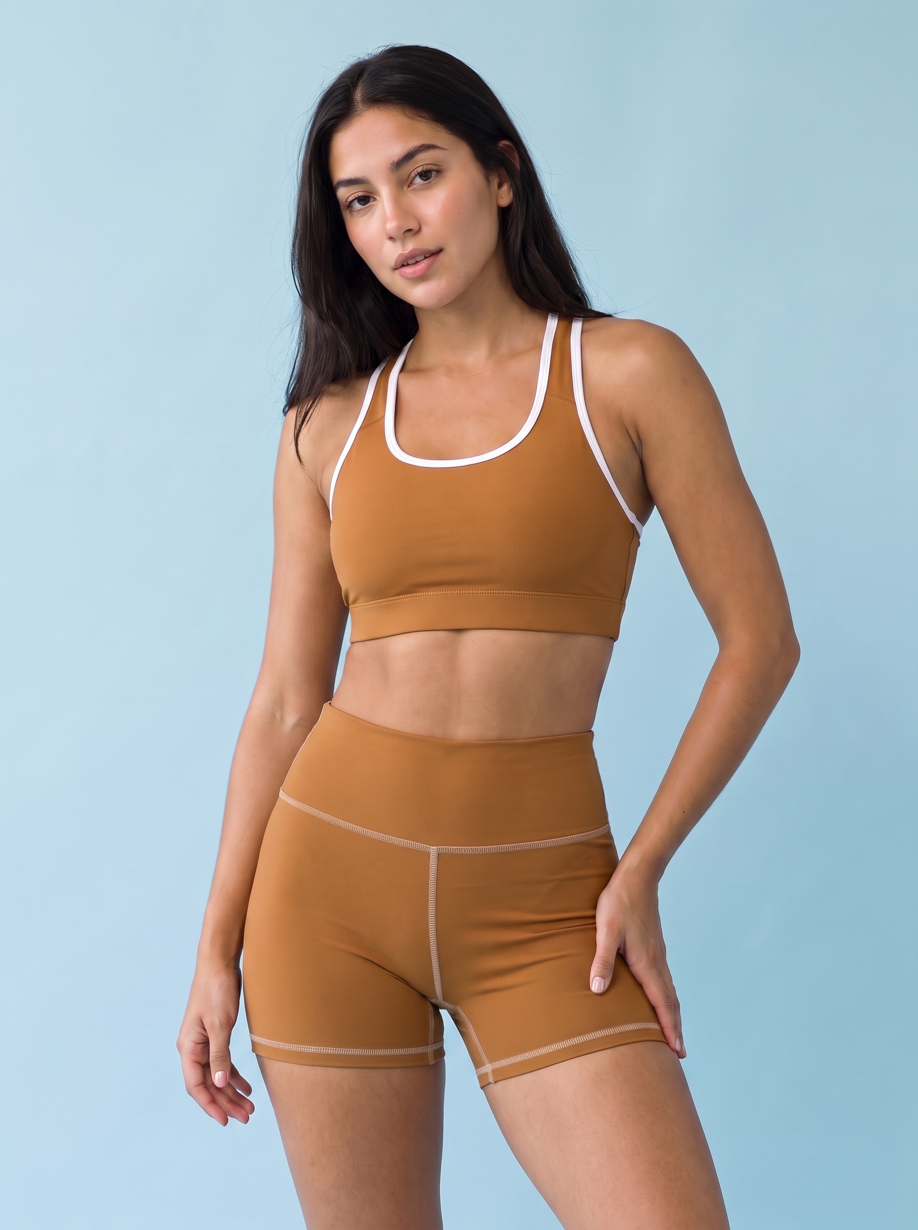 Yoga Shorts in Caramel