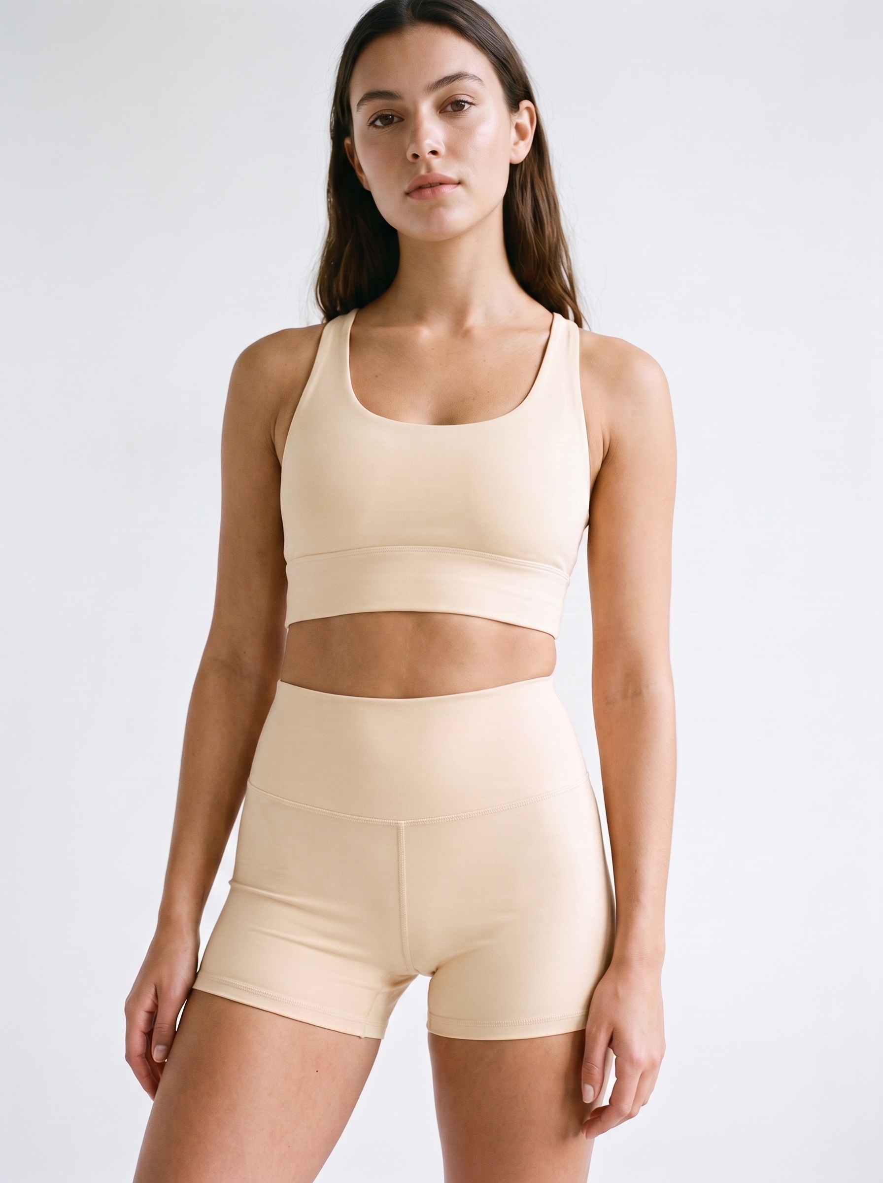 Longline Sports Bra in Champagne
