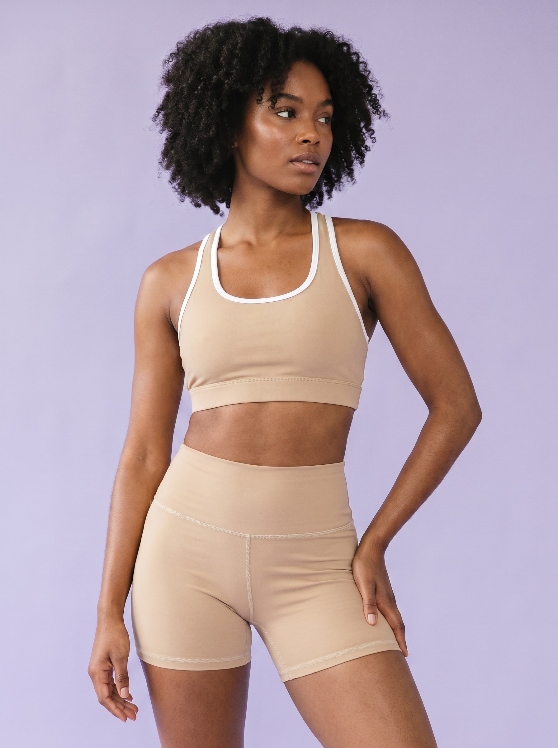 Yoga Shorts in Chanel Beige