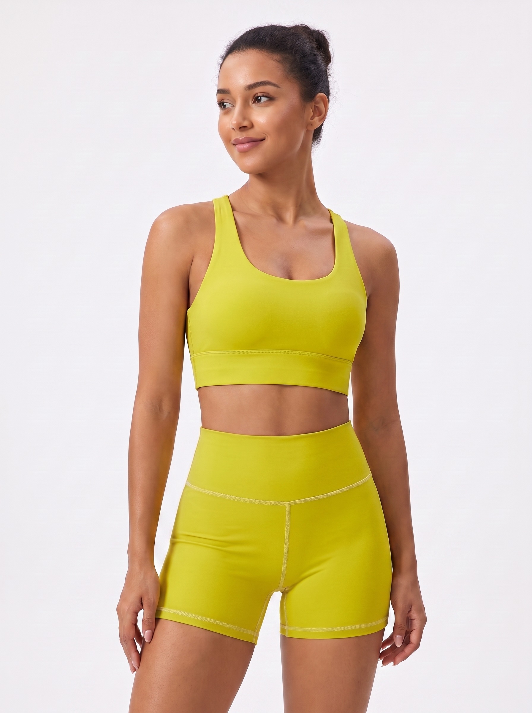 Longline Sports Bra in Citrine