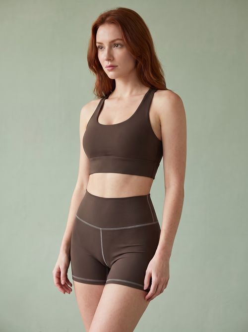 Coffee Bean Swim & Gym Bra Longline Sports Bra — Lolekai
