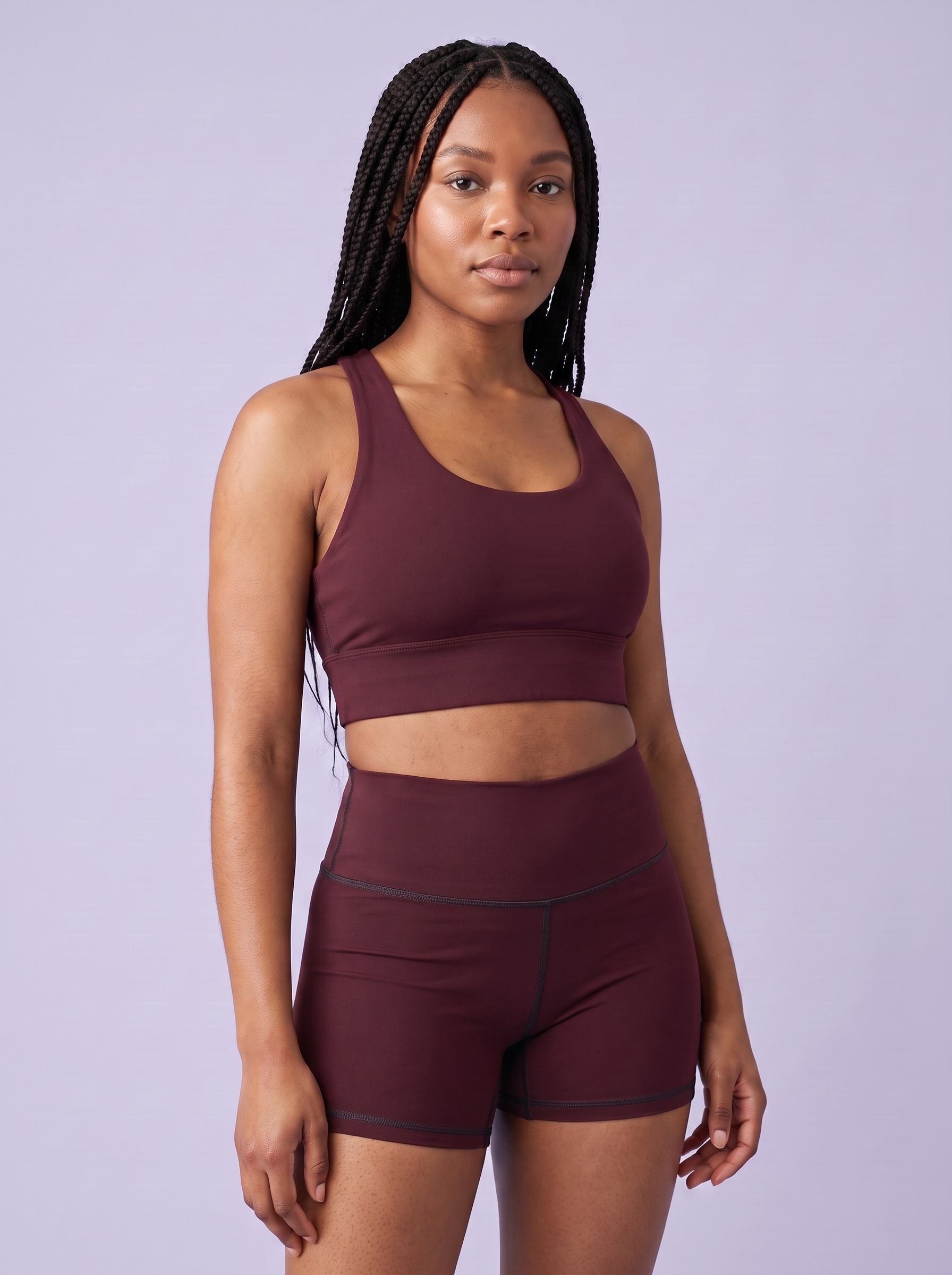 Longline Sports Bra in Currant