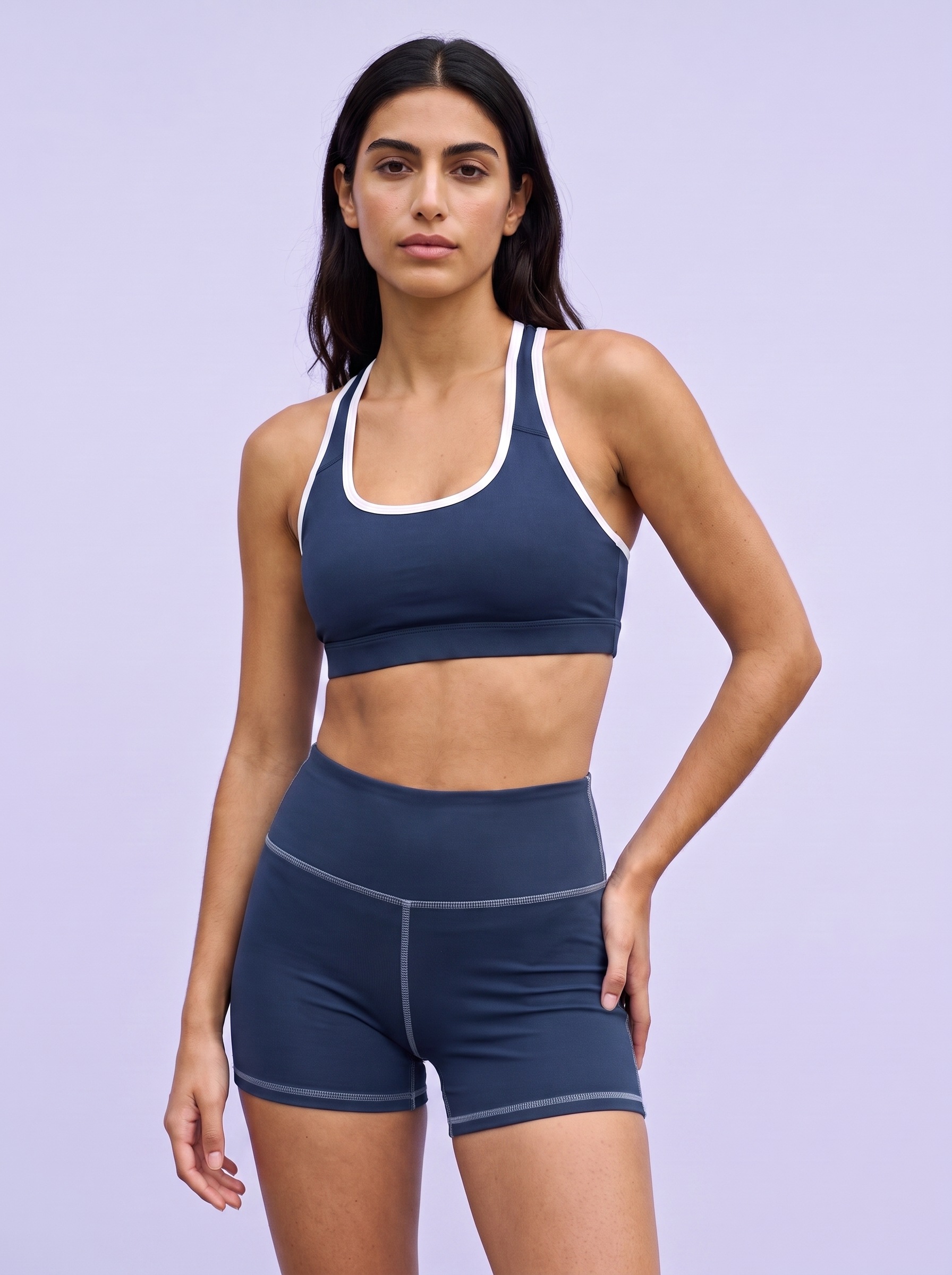 Yoga Shorts in Dark Denim