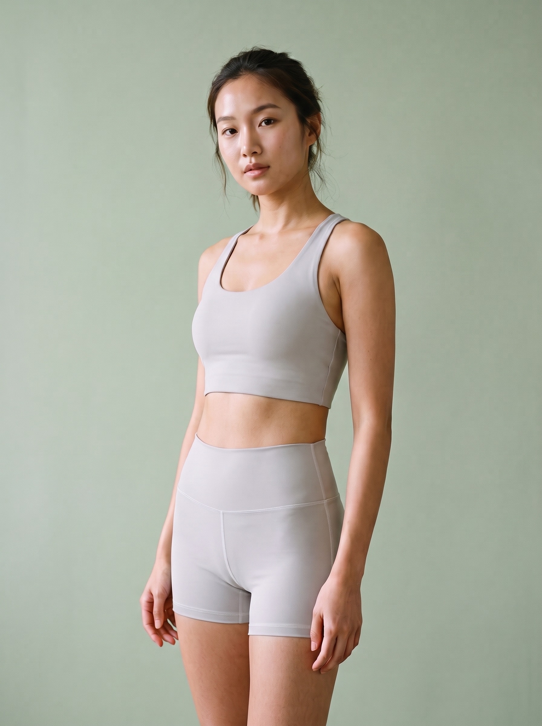 Longline Sports Bra in Dove